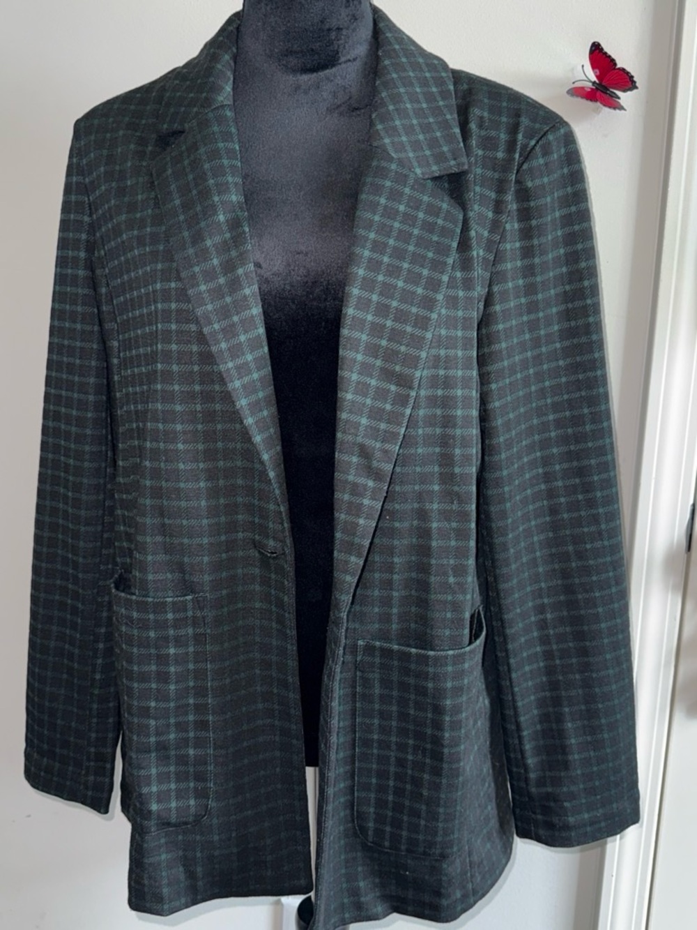 Sanctuary Green and Black Plaid Blazer